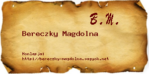 Bereczky Magdolna névjegykártya