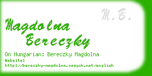 magdolna bereczky business card